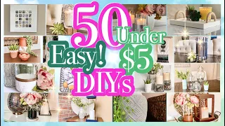 50 DOLLAR TREE DIYS UNDER $5!!  SUPER EASY DIY ROOM DECOR HOME DECOR ON A BUDGET!!