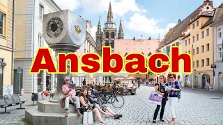 Ansbach Germany 🇩🇪 Walking Tour, 4K Video