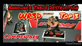 WWE Announce Table Destruction As WR3D, "Top 3"