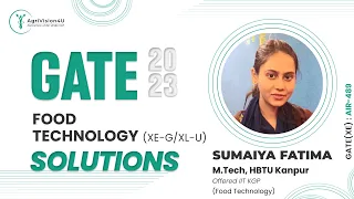 GATE 2023 Solutions | Food Technology | Answer key | HBTU Kanpur | Ft Sumaiya Fatima