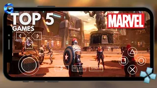 Top 5 Best Marvel Games for Android & iOS in 2024 | High Graphics (Offline)| Hindi | PSP Games