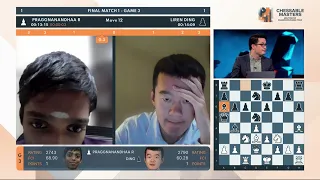 Pragg vs Ding Liren Final Match 2 Game 3 CCT Chessable Masters 2022
