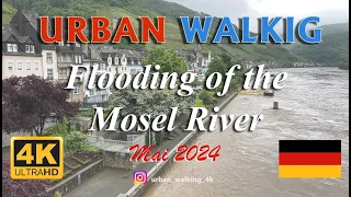 Urban Walking - Flooding of the Mosel River!! @UrbanWalking4K #urbanwalking #mosel #moselle