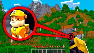 ENCONTRÉ LA BASE SECRETA DE RUBBLE PAW PATROL EN MINECRAFT 😱