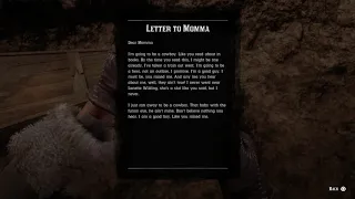 Red Dead Redemption 2 letter to momma