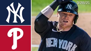 New York Yankees @ Philadelphia Phillies | Yankees Spring Training Highlights | 3/28/21