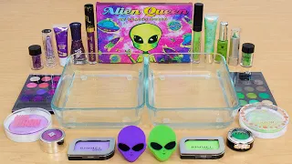 Purple vs Green - Mixing Makeup Eyeshadow Into Slime ASMR 423 Satisfying Slime Video