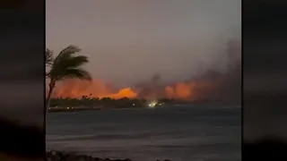 People jump into water to escape Hawaii wildfire