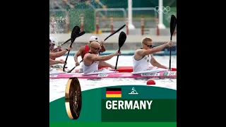 GER wins gold in the inaugural men's kayak four 500m final after a nail biting finish