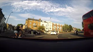 London Cyclists | Impatient Driver Doesn't Give way to Cyclist at Roundabout-Near Miss!