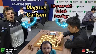 You won't see Magnus happier than this! | Carlsen vs Abdusattorov | Commentary by Sagar