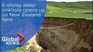 6-storey deep sinkhole opens up on New Zealand farm