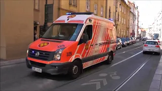 Unusual siren! ASCR Ambulances responding code 3 in Prague