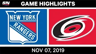 NHL Highlights | Rangers vs. Hurricanes – Nov. 07, 2019