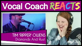 Vocal Coach reacts to Tim Ripper Owens - Diamonds And Rust (Judas Priest Live)