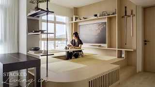 Inside A Minimalist Japandi HDB Apartment Designed With Cats In Mind