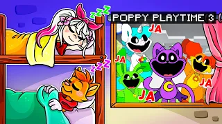 ¡POPPY PLAYTIME 3 NOS ESPIAN EN LA NOCHE! 😭😱 | SRGATO X FLOR ESCAPAN DE SMILING CRITTERS MINECRAFT