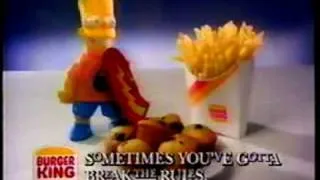 Old Burger King Simpsons commercial