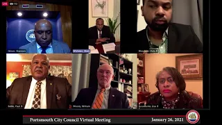 Portsmouth City Council Virtual Meeting January 26, 2021 Portsmouth Virginia