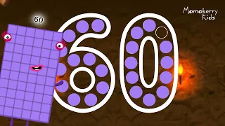 Numberblocks 60 Magic Run - Numberblocks Sixty Adventure | Number Counting Go Explore