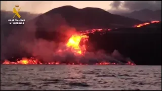 La Palma's lava hits ocean nine days after eruption