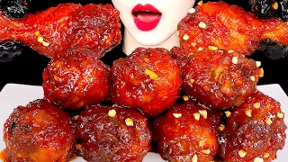 ASMR SPICY FRIED CHICKEN BBQ 양념치킨 먹방 KOREAN FRIED CHICKEN MUKBANG EATING SOUNDS 咀嚼音 | ZOEY ASMR