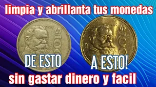 COMO LIMPIAR Y ABRILLANTAR TUS MONEDAS FACILMENTE Y SIN GASTAR DINERO!💲