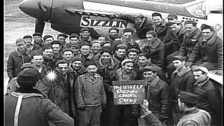 USAAF pilots, from 334th Squadron, 4th Fighter Group, talking to ground crews at ...HD Stock Footage