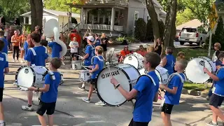 Jesse in the Central Intermediate School marching band for homecoming 2023