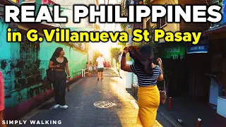 HIDDEN SUNSET STREET and REAL LIFE SCENE at G.Villanueva St | UNSEEN LIFE in PASAY PHILIPPINES [4K]