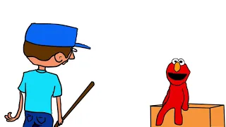 Elmo gets hit by a stick- Animated