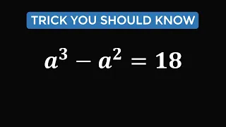 Solving a simple cubic equation. A trick you should know!