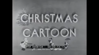 1942 CASTLE FILMS " CHRISTMAS CARTOON "  CHRISTMAS MORNING W/ PRESENTS & CAROLERS  XD48134