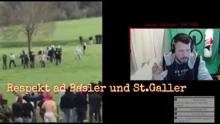 Reaction uf Basel geg Yb und SG Hooligan Fights (part 1)