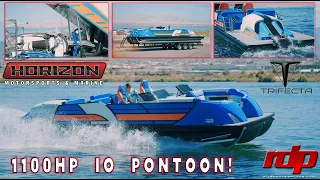 TRIFECTA Pontoon With 1,100HP IO Engine! | Horizon Motorsports - Lake Havasu