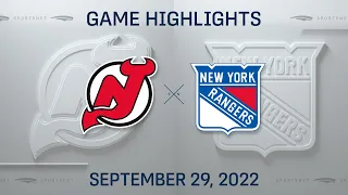 NHL Preseason Highlights | Devils vs. Rangers - September 29, 2022
