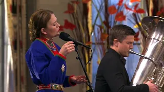 Marja Mortensson and Daniel Herskedal performs «Máttaráhkku» at the Nobel Peace Prize Ceremony 2022