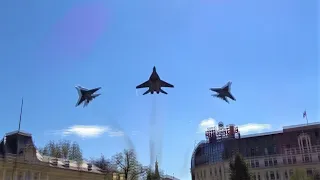 Самолети, MIG-29 и вертолети над София 6 май 2021 - Въздушен парад и Празник на Българската армия