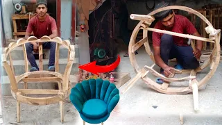 Sofa Chair & Coffee Chair Wooden Frame Structure How to Make||Round Sofa Chair Structure Making