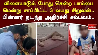 விளையாடும் போது சென்ற பாம்பை மென்று சாப்பிட்ட 3 வயது சிறுவன்.. பின்னர் நடந்த அதிர்ச்சி சம்பவம்..