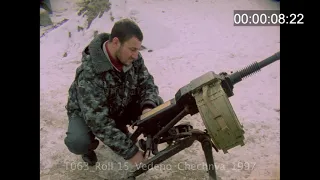 Chechen combatant with Russian AGS-30 Automatic Grenade Launcher | 1997 | Roll 15