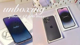 unboxing iphone 14 pro max in deep purple (256 gb) | accessories, cases, set-up, asmr