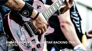 Badass Heavy Metal Guitar Backing Track in C Minor 100 Bpm