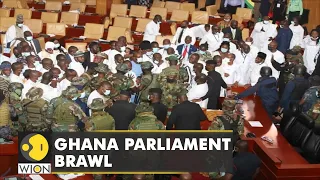 Ghana Parliament Brawl: Fight breaks out on the Parliament floor over proposed tax on e-Transactions