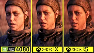 Senua's Saga: Hellblade 2 - PC RTX 4080 vs Xbox Series X vs Xbox Series S Graphic Comparison