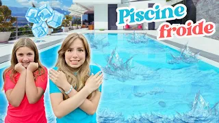 PISCINE FROIDE ! Celui qui saute le moins dans la piscine froide gagne !