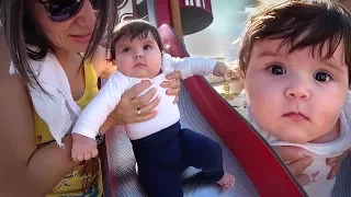 PRIMEIRA VEZ NO ESCORREGADOR!! Daily Vlog em Familia no Parquinho - Playground para Crianças