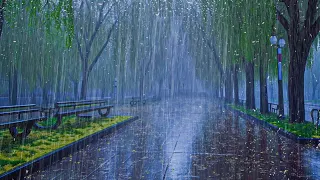 Eliminate Insomnia in 3 minutes with Heavy Rain, Strong Wind on the Empty Road, No Thunder