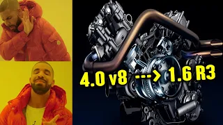 Kiedyś było 4.0 V8 a teraz 1.6 R3......