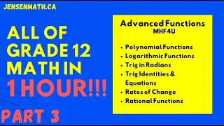 All of Grade 12 Math - Advanced Functions - IN 1 HOUR!!! (part 3)